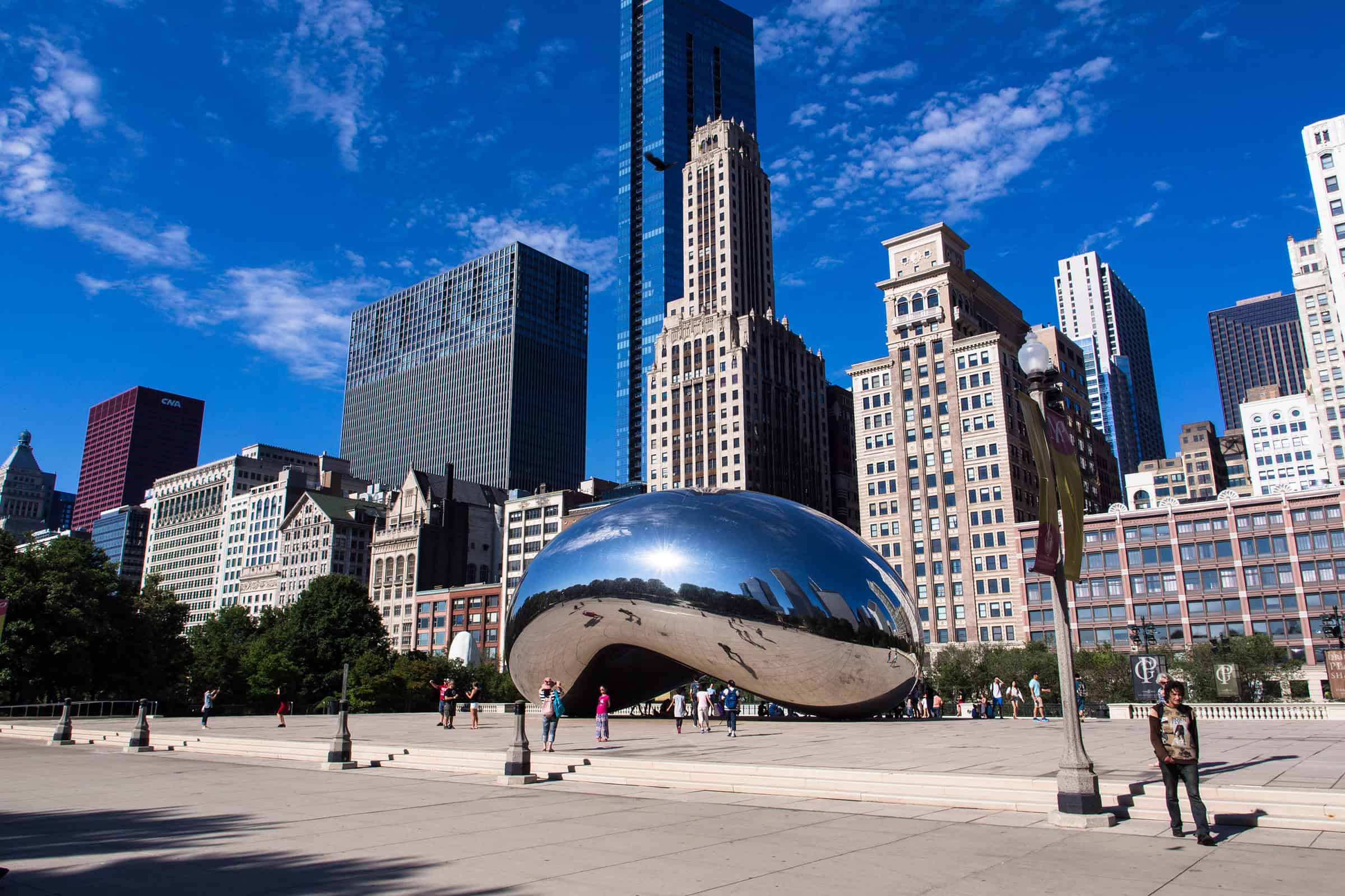 Cloud Gate bij het Millennium Park in Chicago