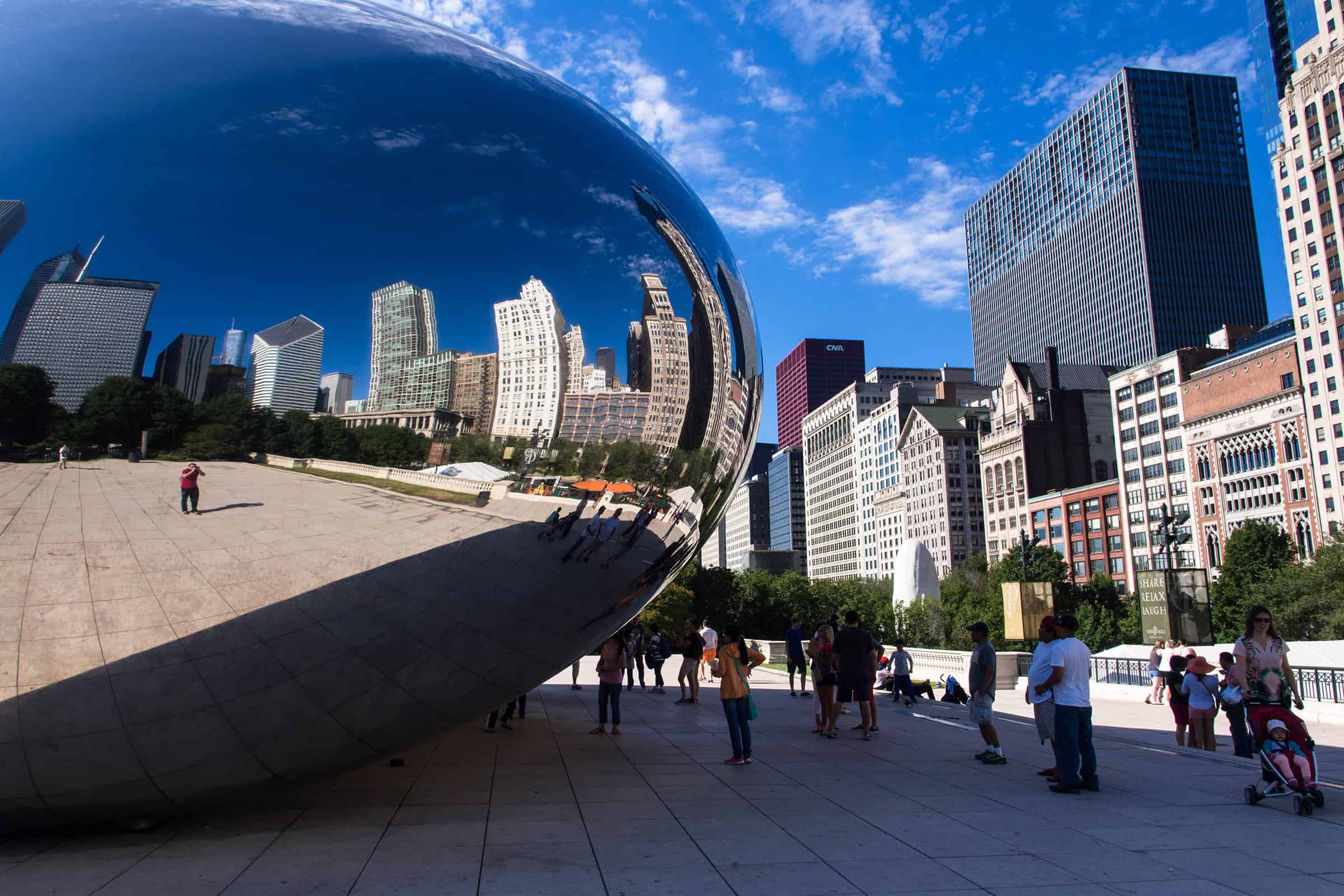 Cloud Gate bij het Millennium Park in Chicago