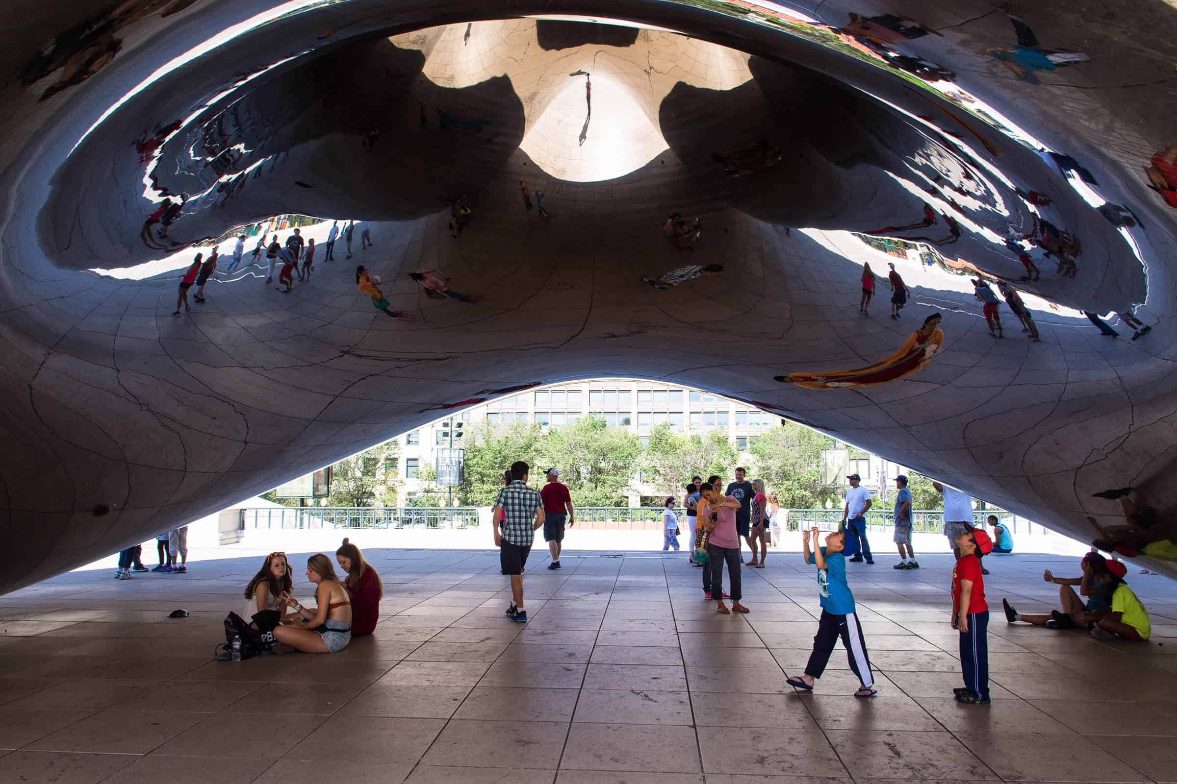 Cloud Gate bij het Millennium Park in Chicago