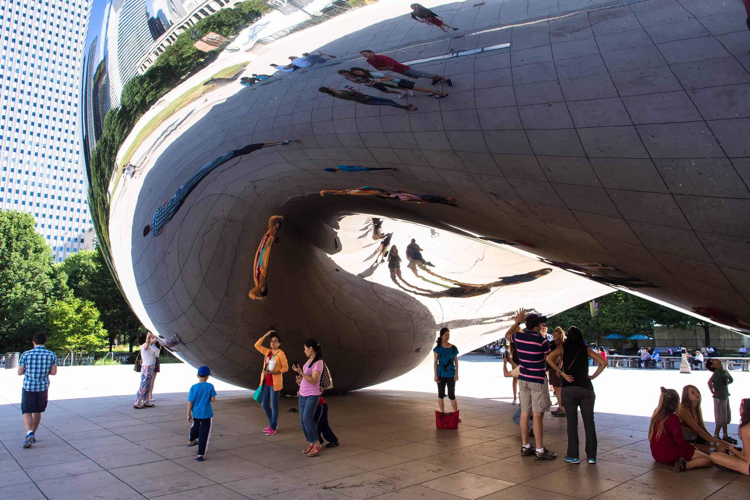 Cloud Gate bij het Millennium Park in Chicago