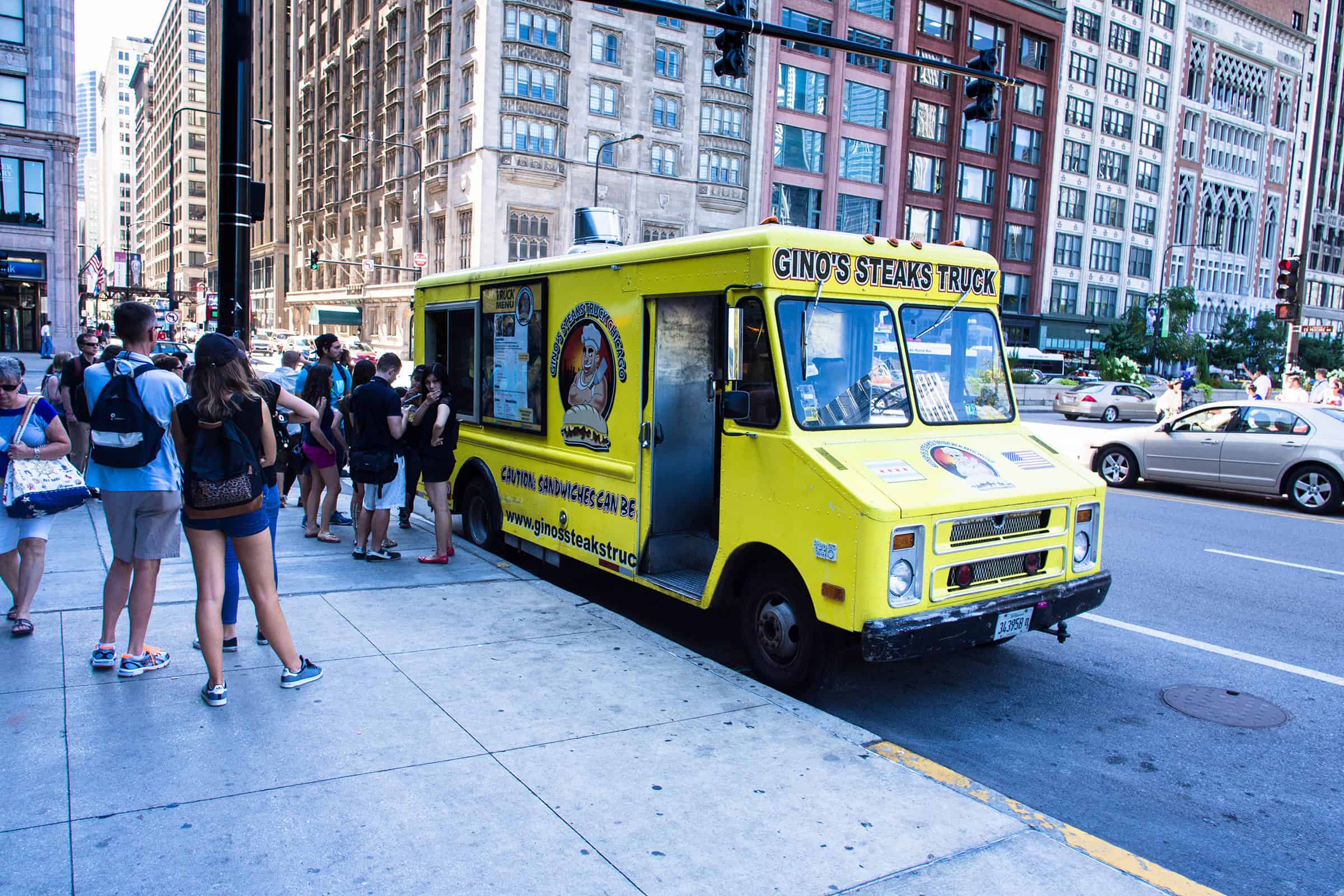 Food trucks bij het Millennium Park