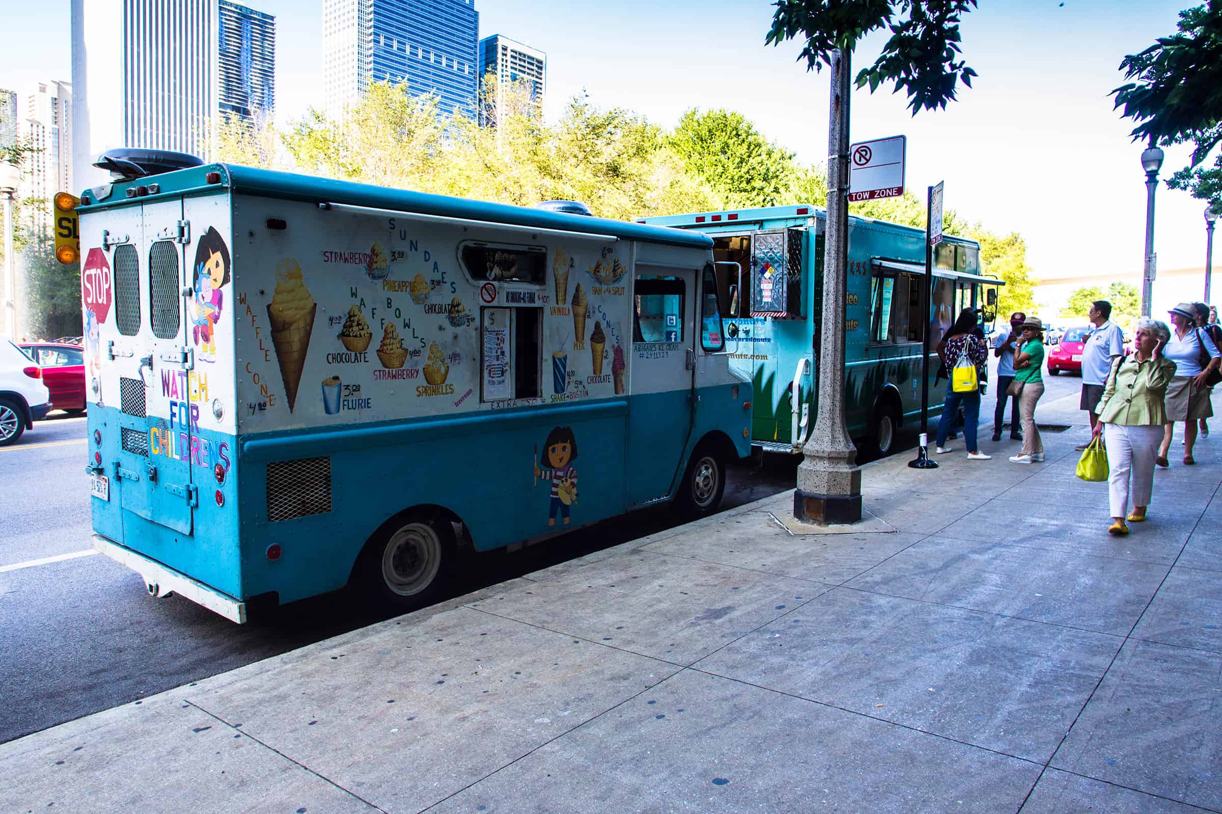 Food trucks bij het Millennium Park