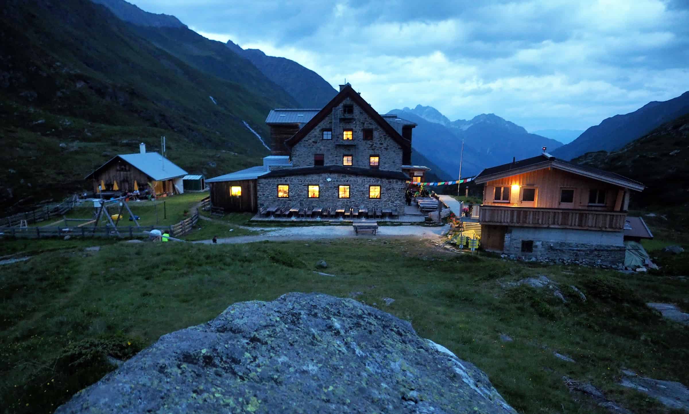 Vertrek van de Franz-Senn-Hutte