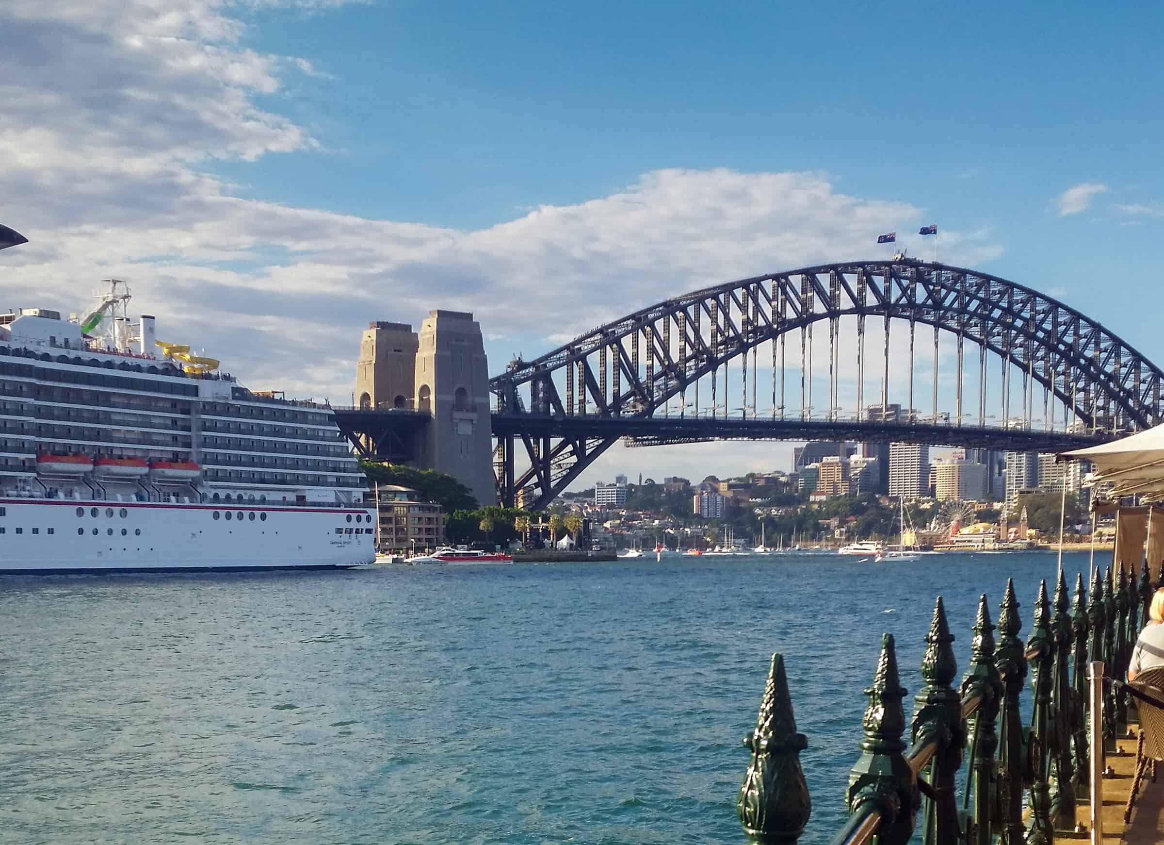 Zicht op de Harbourbridge