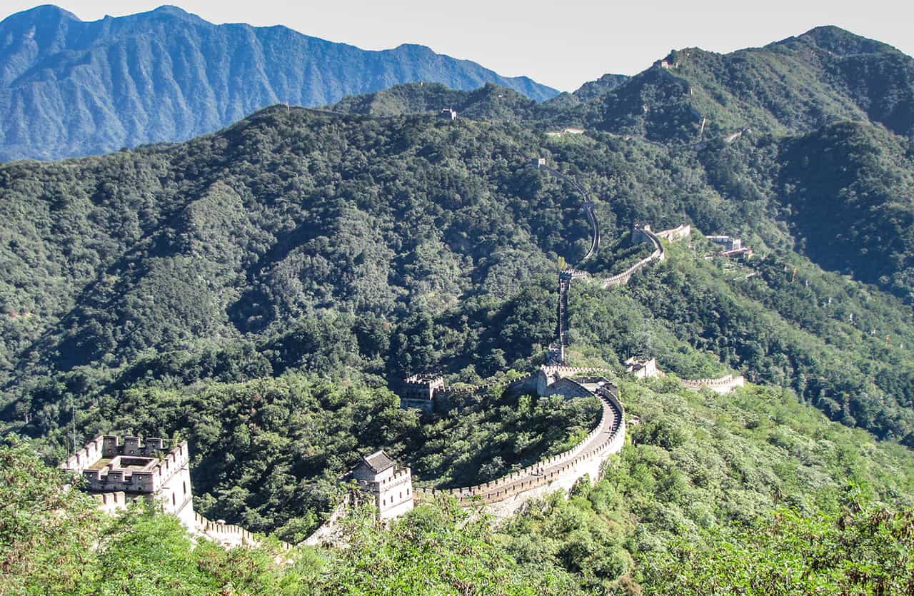 Beijing met de Verboden Stad en de Chinese Muur